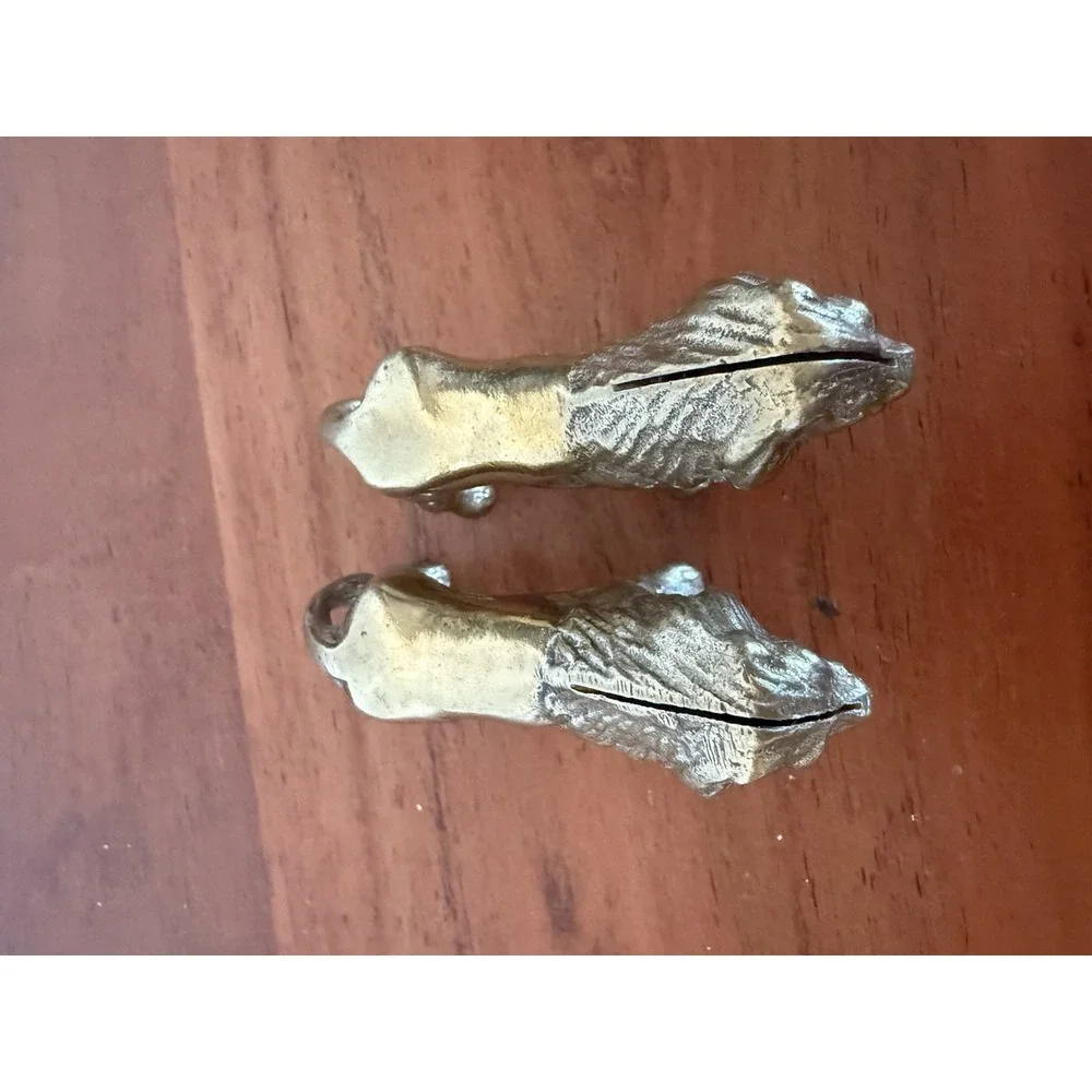 Pair Of Vintage Brass Lion Statue Figurines 2.5